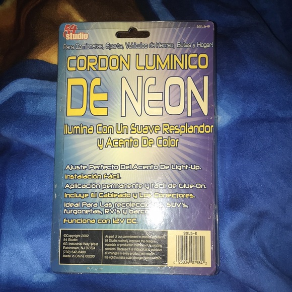 54 studio neon string light blue for car New - Picture 3 of 5